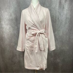 Lauren Ralph Lauren Womens Pink Wrap Robe Size Small Monogramed Pockets Preppy